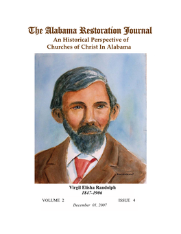 The Alabama Restoration Journal an Historical Perspective of Churches of Christ in Alabama
