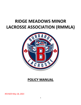 Ridge Meadows Minor Lacrosse Association (Rmmla)