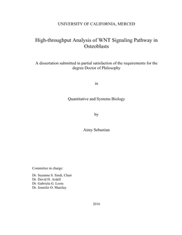 High-Throughput Analysis of WNT Signaling Pathway in Osteoblasts