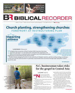 Church Planting, Strengthening Churches FOREFRONT of RESTRUCTURING PLAN