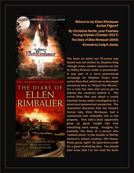 Where Is My Ellen Rimbauer Action Figure? by Christina Harlin, Your Fearless Young Orphan (October 2017) the Diary of Ellen Rimbauer (2003) Directed by Craig R