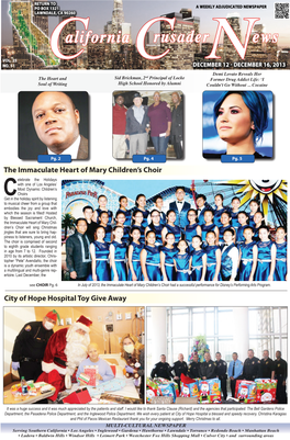 The Immaculate Heart of Mary Children's Choir City of Hope