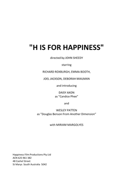 H Is for Happiness"