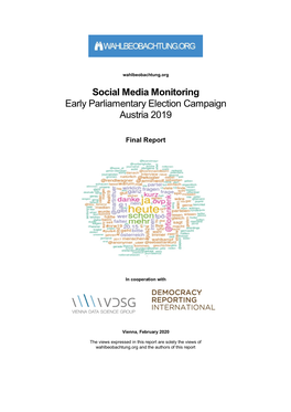 Social Media Monitoring Early Parliamentary Election Campaign Austria 2019