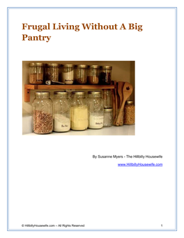 Frugal Living Without a Big Pantry