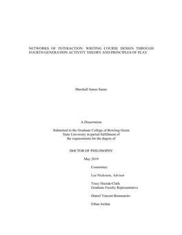 Networks of Interaction: Investigating Writing Course Design Through Fourth Generation Activity Theory and Principles of Play