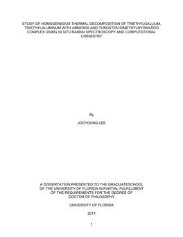 Study of Homogeneous Thermal Decomposition Of