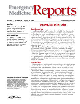 8. Stapczynski, Strangulation Injuries, Emergency Medicine Reports, 2010