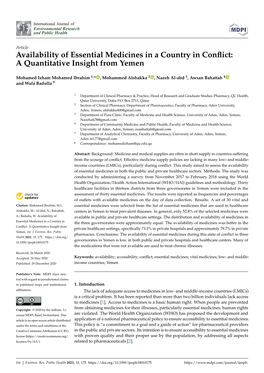 Availability of Essential Medicines in a Country in Conflict: a Quantitative