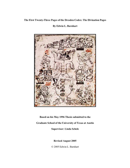 The First Twenty-Three Pages of the Dresden Codex: the Divination Pages