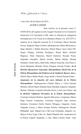 De La Imputación Sobre La Muerte De Bernardo Salgueiro Y Las Lesiones De Fernández Prieto, Meruvia Guzmán Y Duré Mora