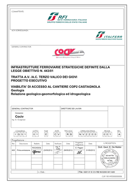 Relazione Geologico-Geomorfologica Ed Idrogeologica