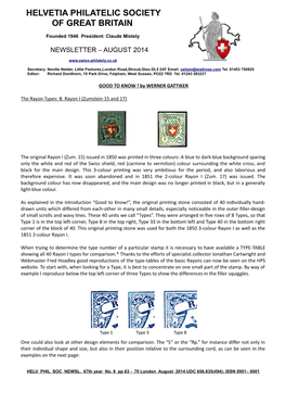 Helvetia Philatelic Society of Great Britain