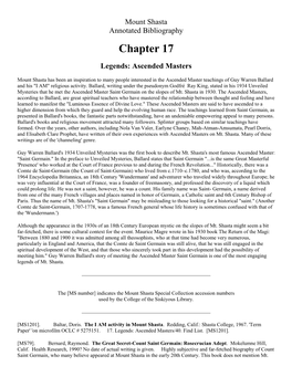 Chapter 17: Legends: Ascended Masters