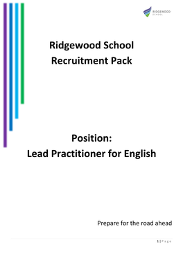 Ridgewood School Recruitment Pack Position