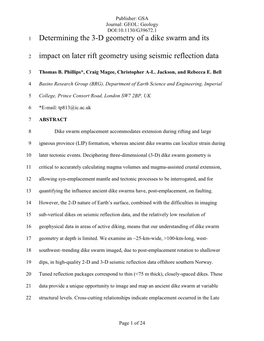 Impact on Later Rift Geometry Using Seismic Reflection Data