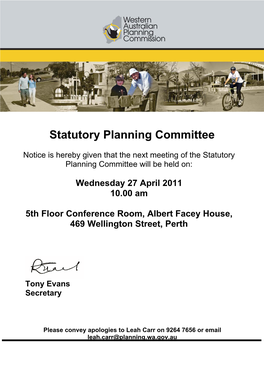Statutory Planning Committee Agenda
