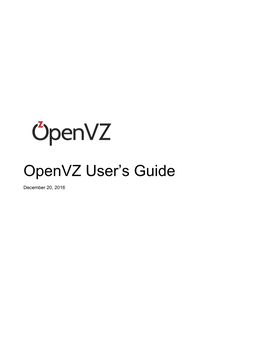 Openvz User's Guide