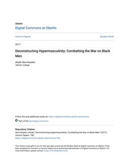Deconstructing Hypermasculinity: Combatting the War on Black Men