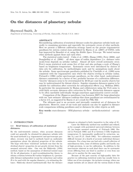 On the Distances of Planetary Nebulæ
