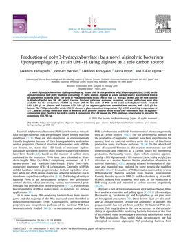 By a Novel Alginolytic Bacterium Hydrogenophaga Sp. Strain UMI-18 Using Alginate As a Sole Carbon Source