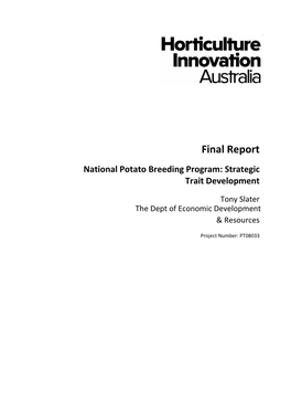 Final Report National Potato Breeding Program