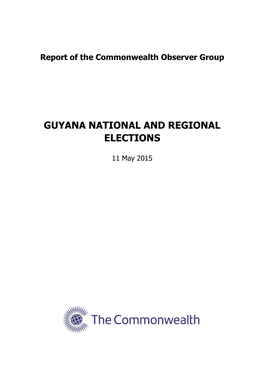 Guyana National and Regional Elections