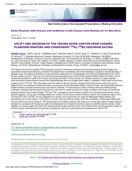 Uplift and Incision of the Yakima River Canyon From