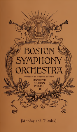 Boston Symphony Orchestra Concert Programs, Season 60,1940-1941