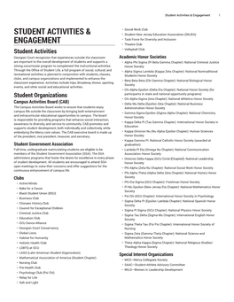 Student Activities & Engagement