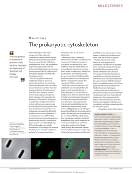 The Prokaryotic Cytoskeleton