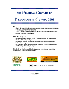 Political Culture of Democracy in Guyana: 2006