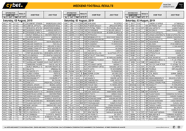 Weekend Football Results Weekend Football