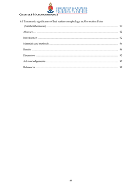 Chapter 7 Leaf Morphology and Anatomy of the Maculate Species