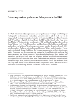 Erinnerung an Einen Gescheiterten Schauprozess in Der DDR