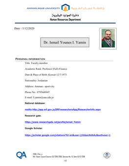 Dr. Ismail Younes I. Yamin