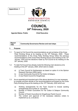COUNCIL 24Th February, 2020