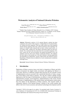 Webometric Analysis of National Libraries Websites