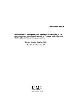 Sedimentologic, Mineralogic, and Geochemical Evaluation of the Provenance and Paleoclimatic Record of Permian Mudrocks from the Beardmore Glacier Area, Antarctica