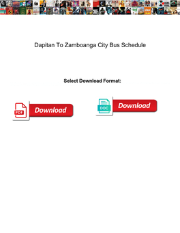 Dapitan to Zamboanga City Bus Schedule