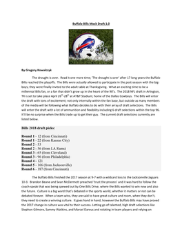 Bills 2018 Draft Picks