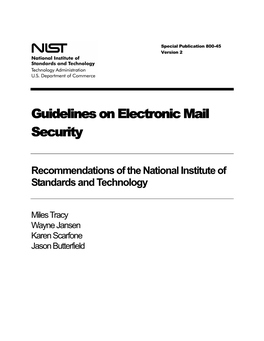 NIST SP 800-45 Version 2, Guidelines on Electronic Mail Security