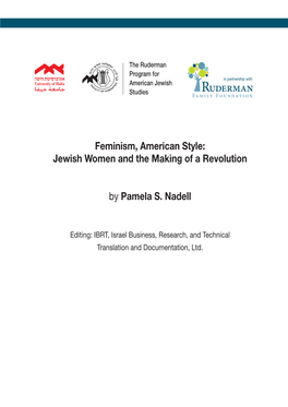 Feminism, American Style: Jewish Women and the Making of a Revolution