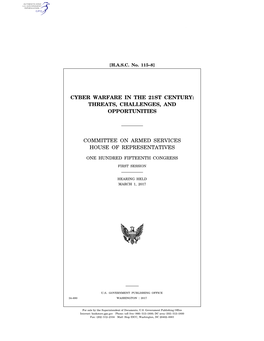 Cyber Warfare in the 21St Century : Threats, Challenges, and Opportunities