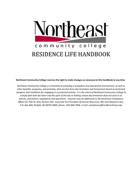 Residence Life Handbook