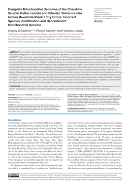 Complete Mitochondrial Genomes of the Cherskii's Sculpin Cottus