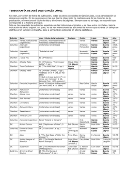 Tebeografèa De José Luis Garcèa Lìpez