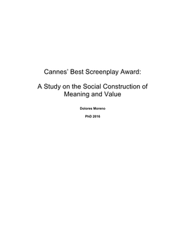 Cannes' Best Screenplay Award