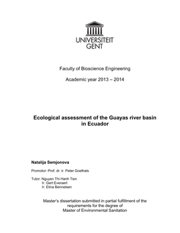 Ecological Assessment of the Guayas River Basin in Ecuador