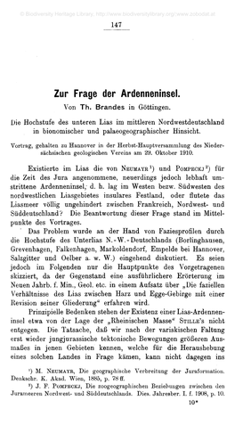 147 in Göttingen. Die Hochstufe Des Unteren Lias Im Mittleren